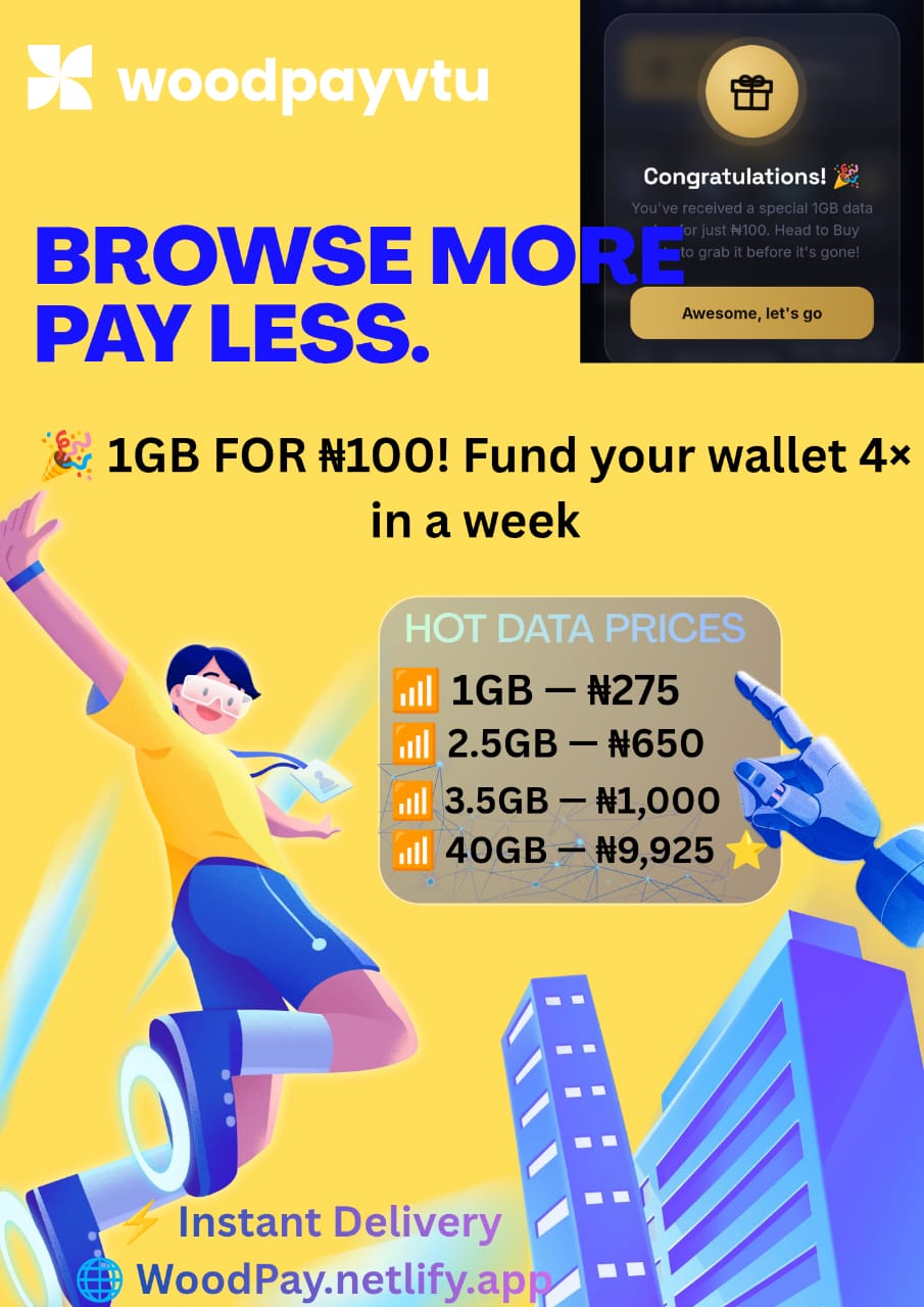 WoodPay - Browse more, pay less. Data, airtime, TV and electricity bill payments.